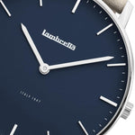 Classico 40 Leder Silber Blau Wildleder Grau - Lambretta Watches - Lambrettawatches