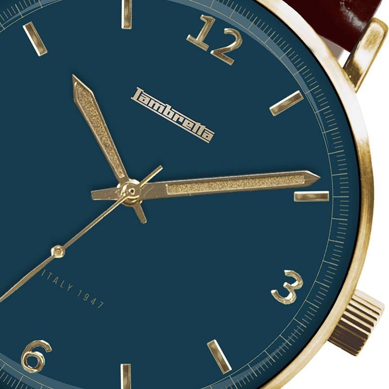 Cesare 40 Kroko Gold Blau Cifra - Lambretta Watches - Lambrettawatches