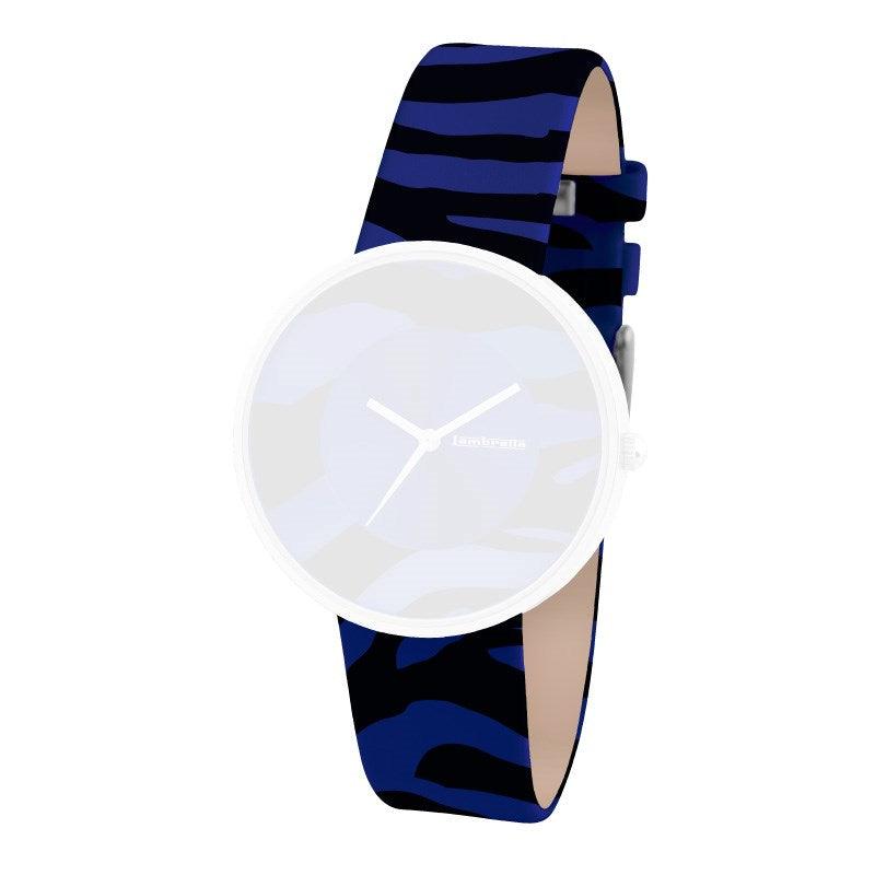 Armband Leder Cielo Zebra Blau (18mm) - Lambretta Watches - Lambrettawatches