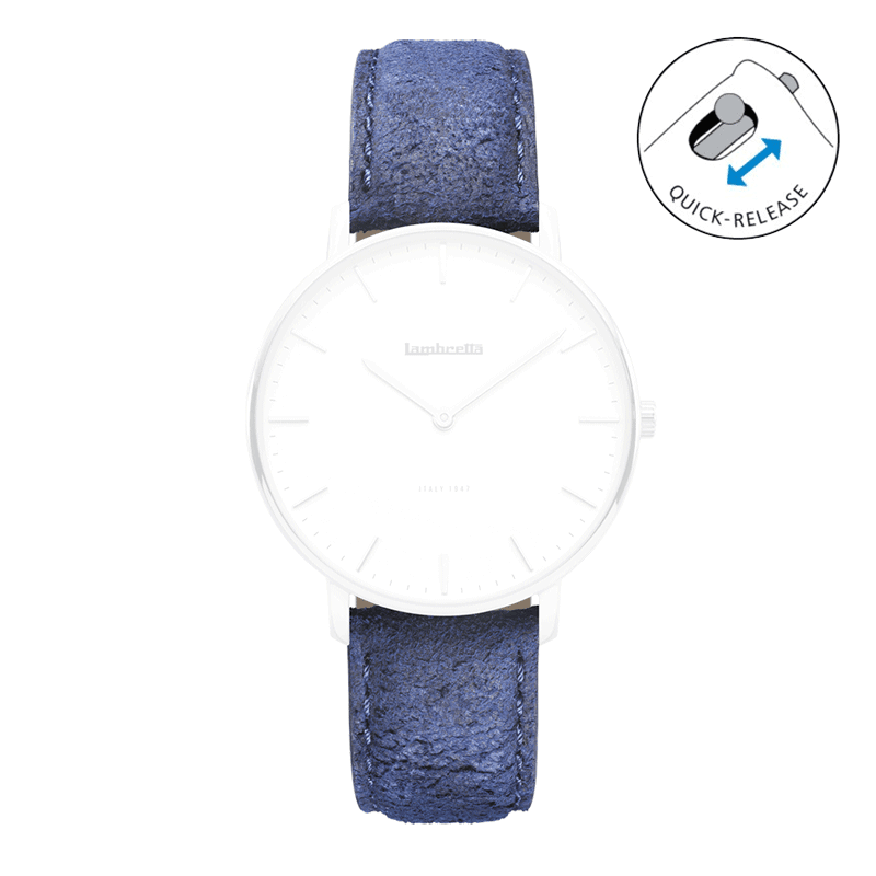Armband Leder Distressed Classico Blau (20mm) - Lambretta Watches - Lambrettawatches