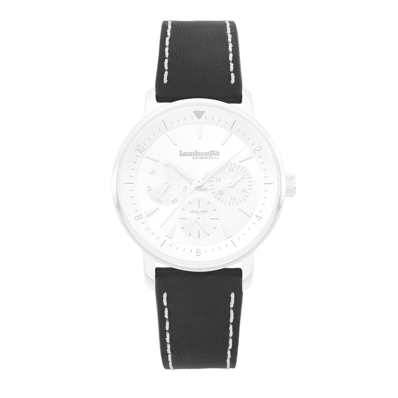 Armband Leder Imola Schwarz (18mm) - Lambretta Watches - Lambrettawatches