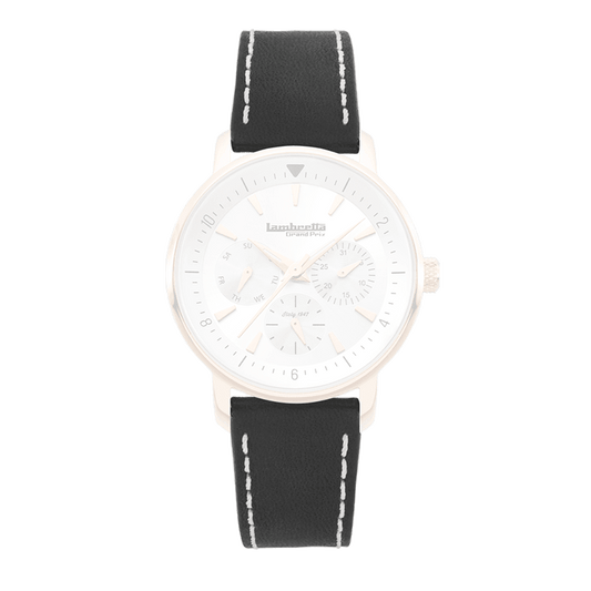 Armband Leder Imola Rose Gold Schwarz (18mm) - Lambretta Watches - Lambrettawatches