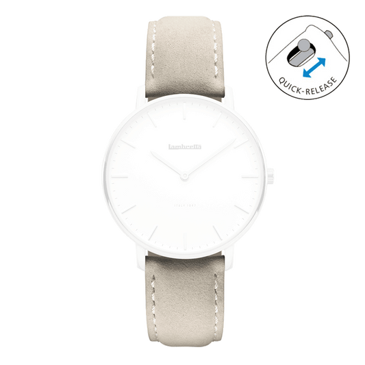 Armband Leder Wildleder Classico Grau (18mm) - Lambretta Watches - Lambrettawatches